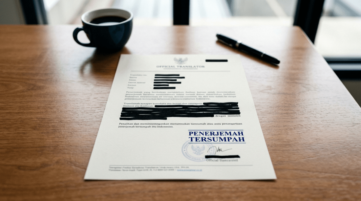 Contoh dokumen resmi hasil terjemahan tersumpah